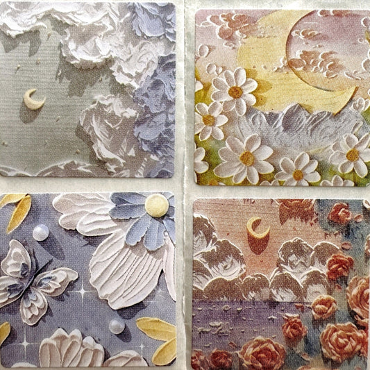 Oil painting cute landscape kawaii sticker roll SAMPLES