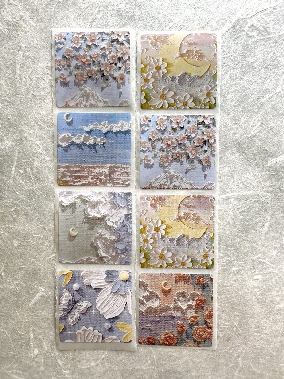 Oil painting cute landscape kawaii sticker roll SAMPLES