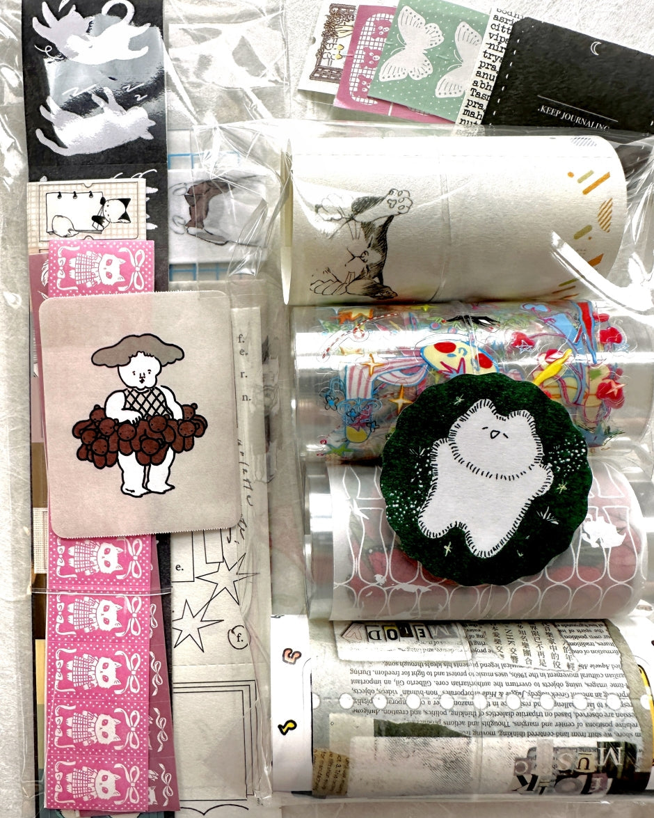 Mewmewbeam - Dandelion die-cut washi sticker roll SAMPLES