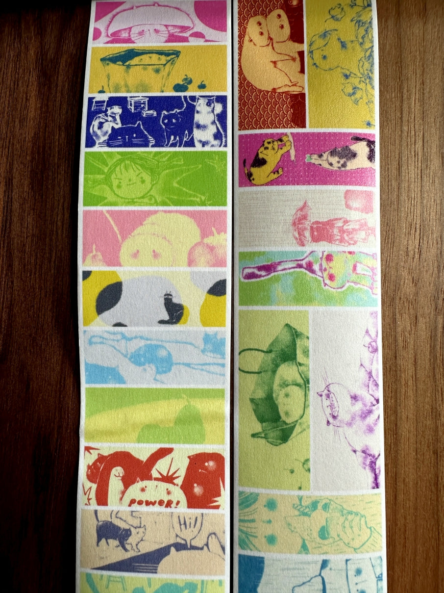 Idako - Fruity Medley Cat washi tape (173 cm loop) SAMPLES