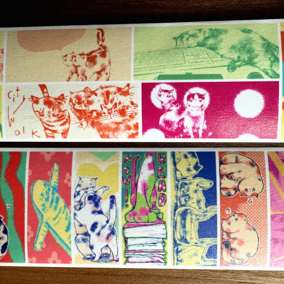 Idako - Fruity Medley Cat washi tape (173 cm loop) SAMPLES