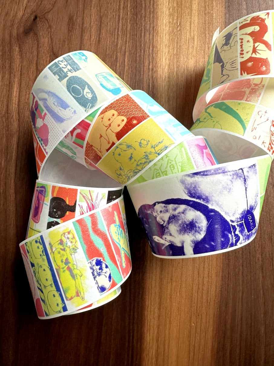 Idako - Fruity Medley Cat washi tape (173 cm loop) SAMPLES
