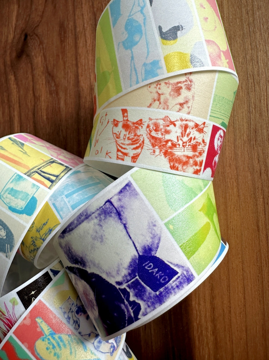 Idako - Fruity Medley Cat washi tape (173 cm loop) SAMPLES
