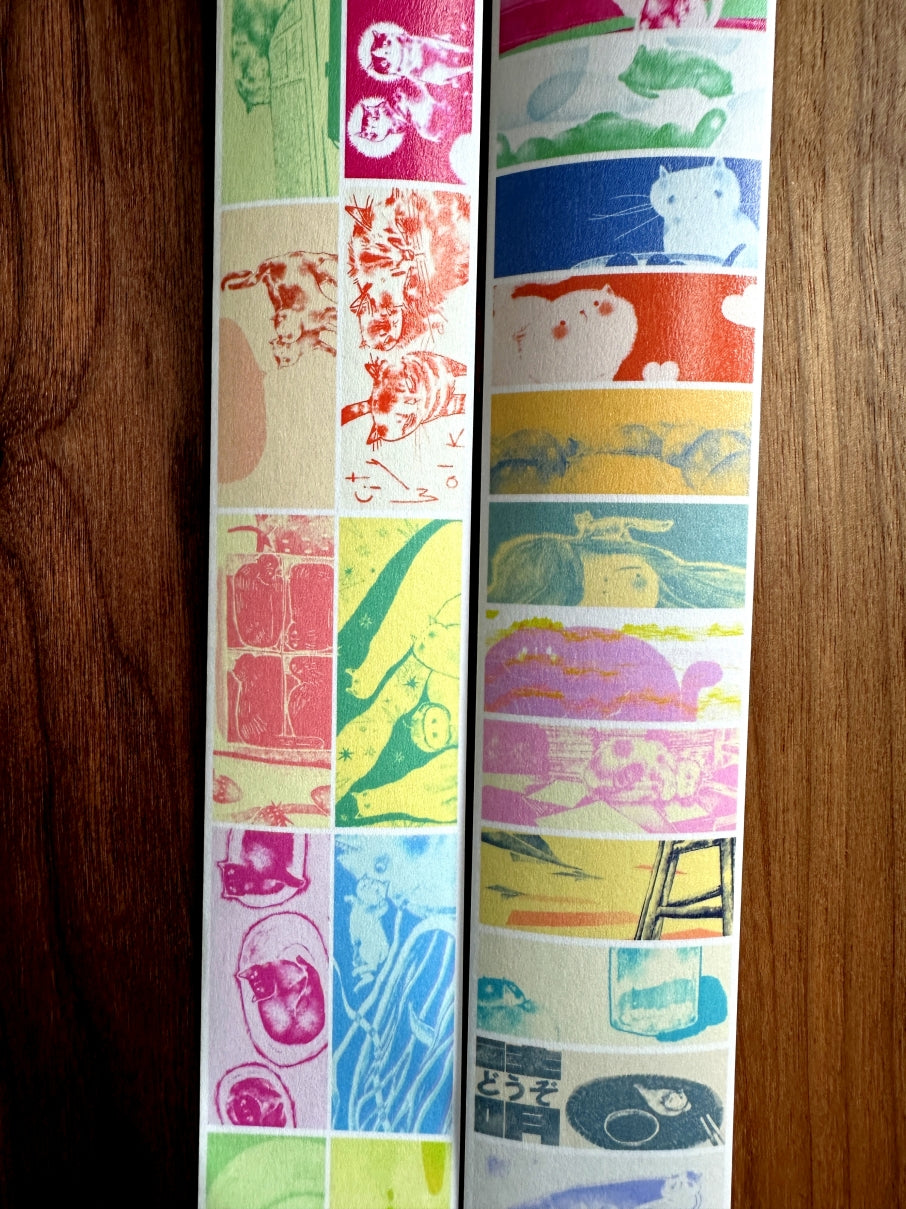 Idako - Fruity Medley Cat washi tape (173 cm loop) SAMPLES