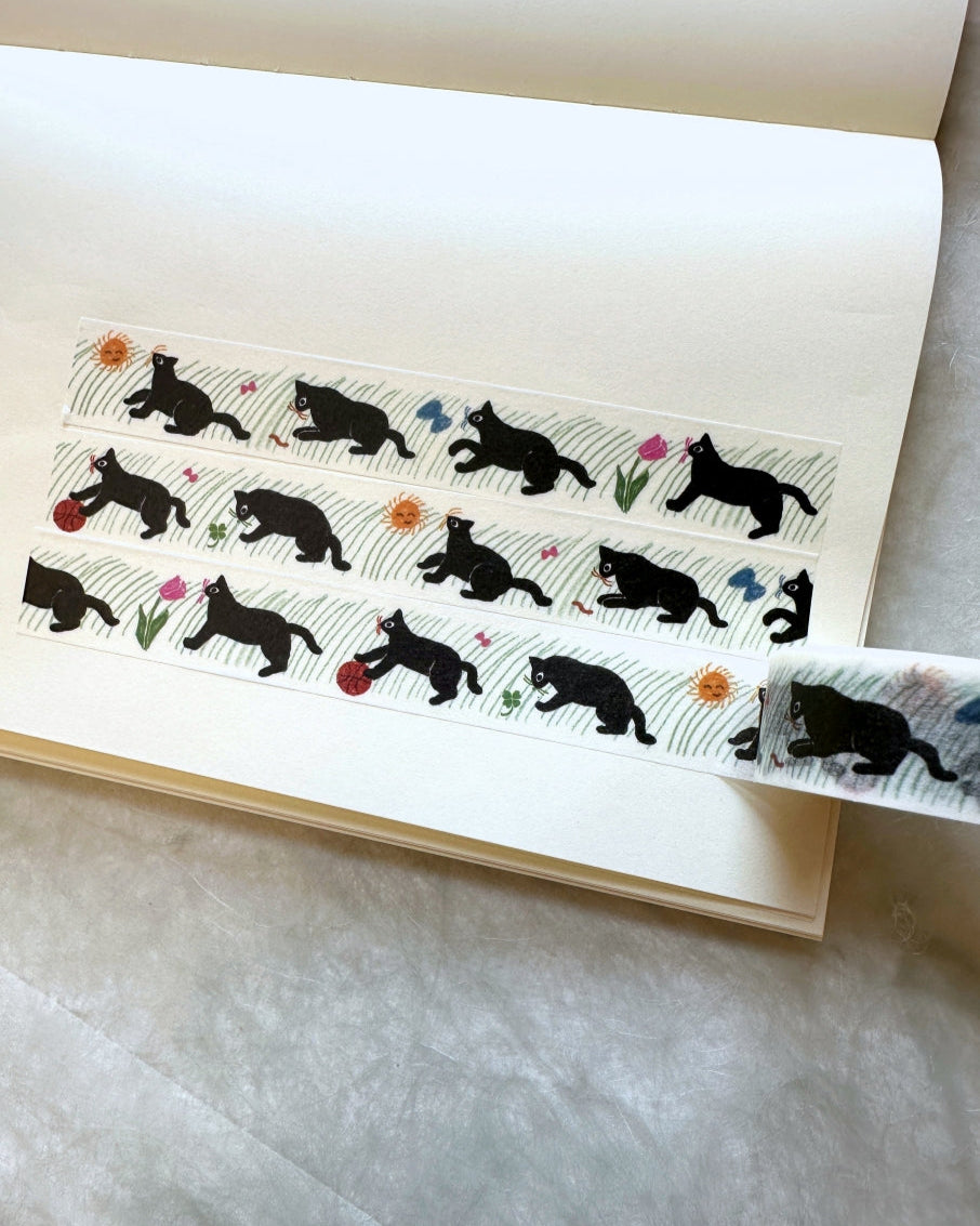 Necktie - Black Cat washi tape SAMPLES