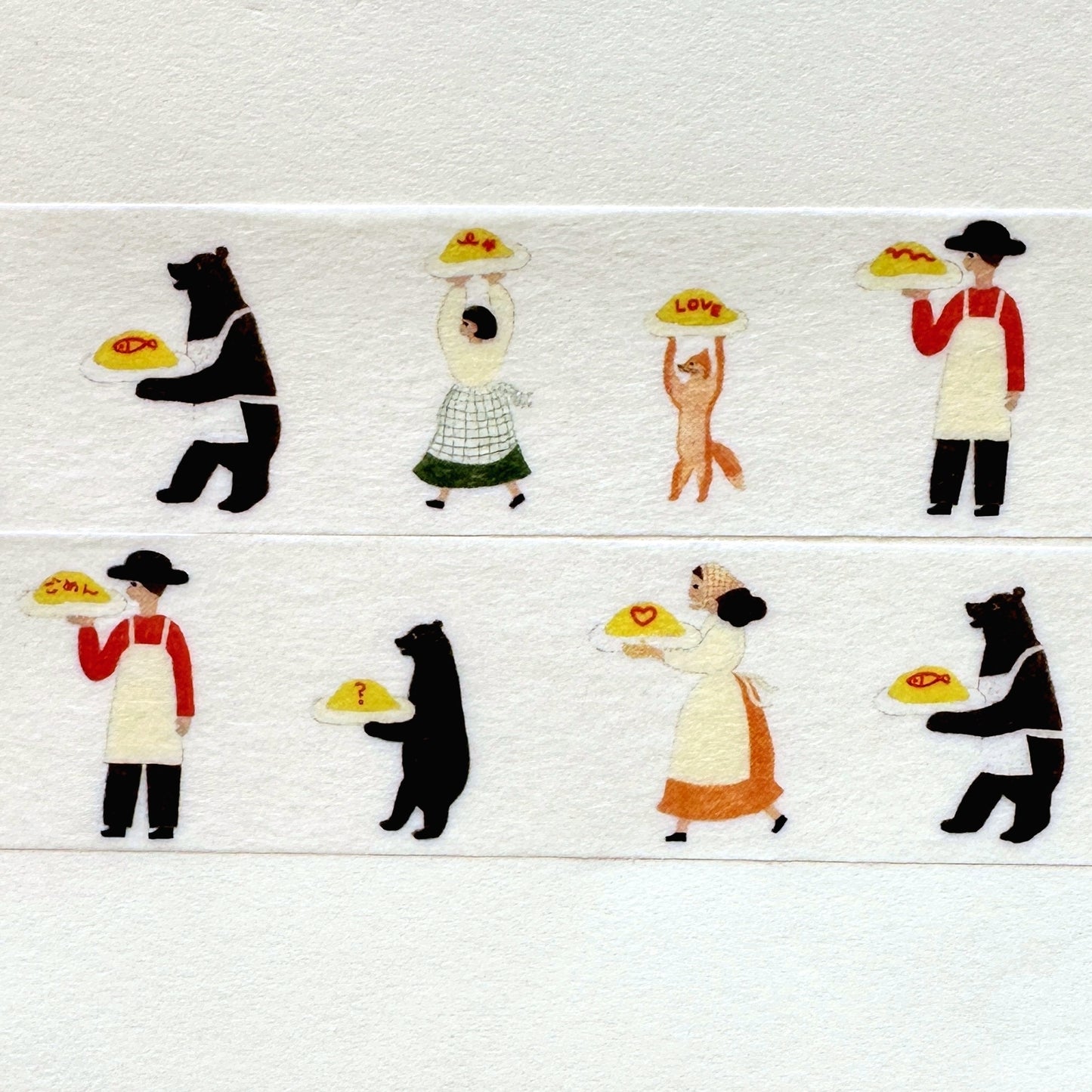 Necktie - Omelet Rice washi tape SAMPLES