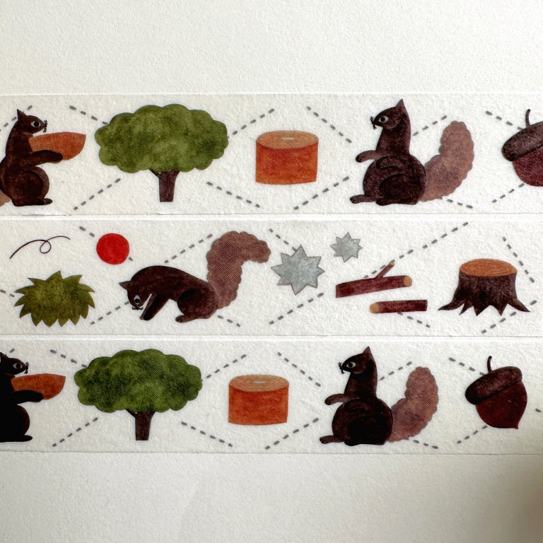 Necktie - Squirrel washi tape SAMPLES