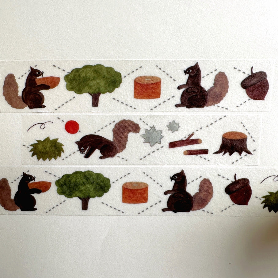 Necktie - Squirrel washi tape SAMPLES