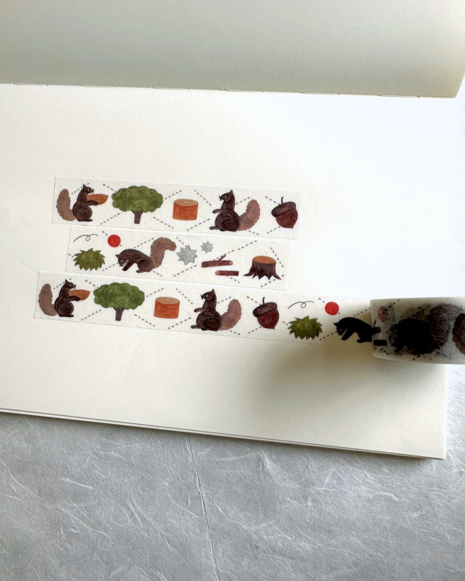 Necktie - Squirrel washi tape SAMPLES