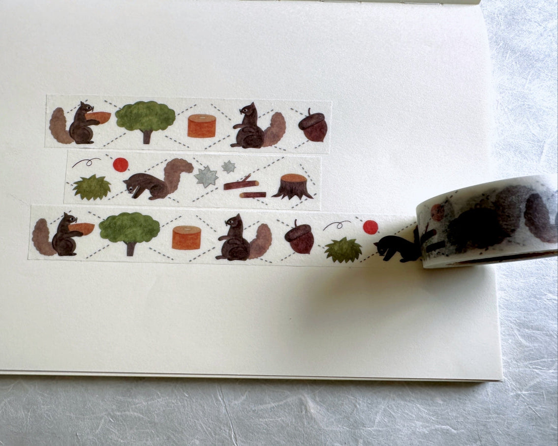 Necktie - Squirrel washi tape SAMPLES