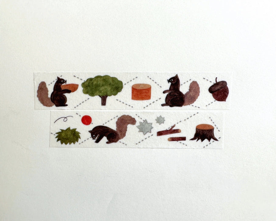 Necktie - Squirrel washi tape SAMPLES