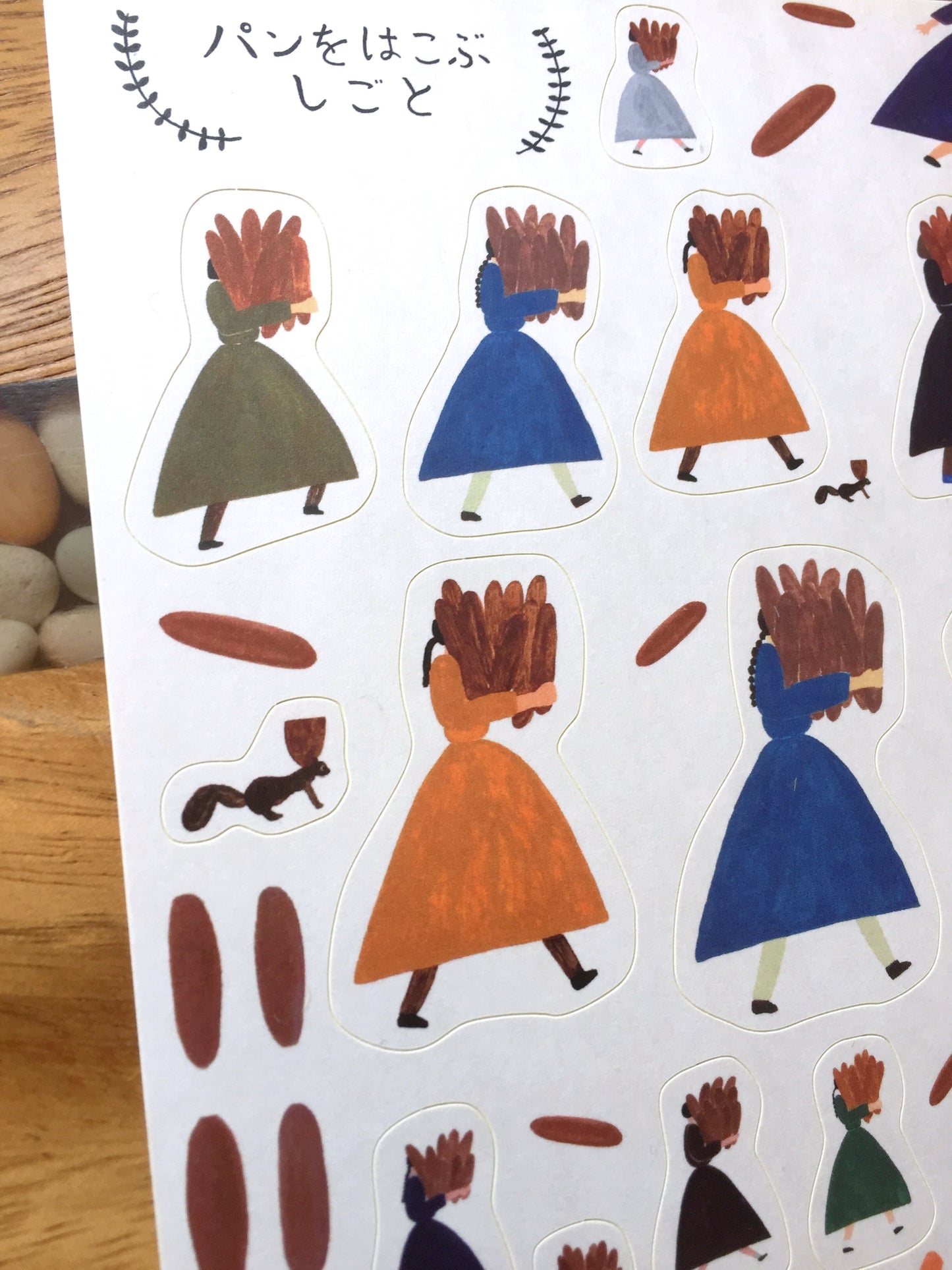Necktie Illustration - A5 sticker sheets Bread, Cooking, Forest [Like New]