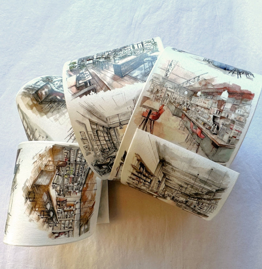 NeverLand Studio - Your Coffee Lounge washi tape SAMPLES