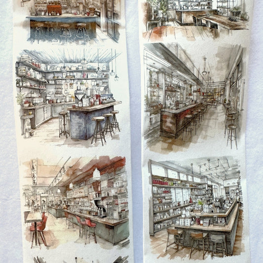 NeverLand Studio - Your Coffee Lounge washi tape SAMPLES