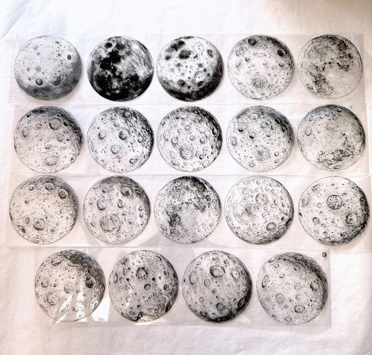 NeverLand Studio - Monochromatic Lunar PET tape (8 cm x 150 cm) SAMPLES