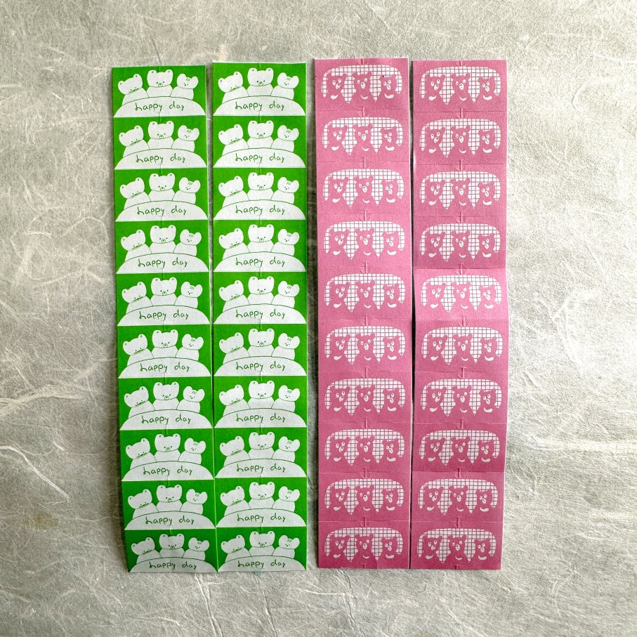 Nico Recipe - Happy Day & Three Bears label sticker rolls SAMPLES