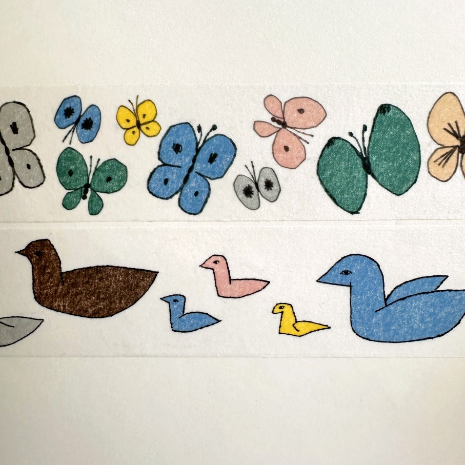 mt x Minä Perhonen - Flutter & Follow 3.5 cm wide washi tape SAMPLES