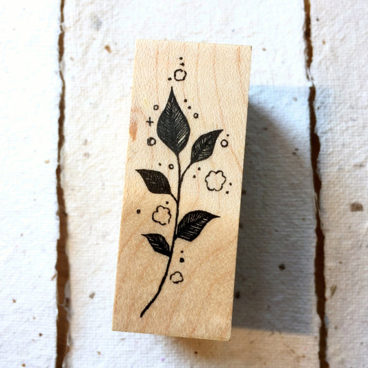 Nonnlala - Botanical Leaf rubber stamp [Pre-loved]
