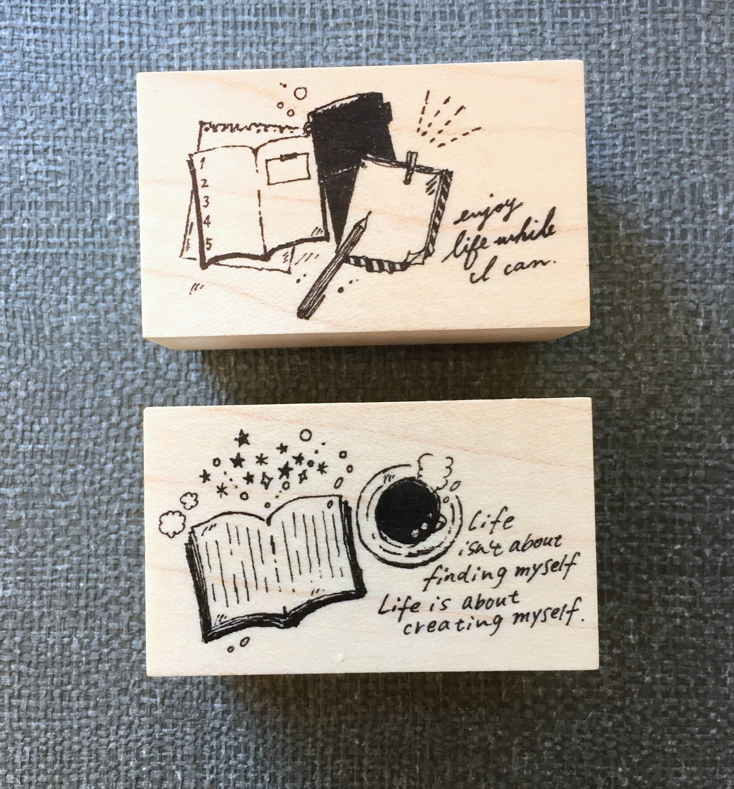 Nonnlala - Cafe Time & Stationery Planner rubber stamps [Pre-loved]