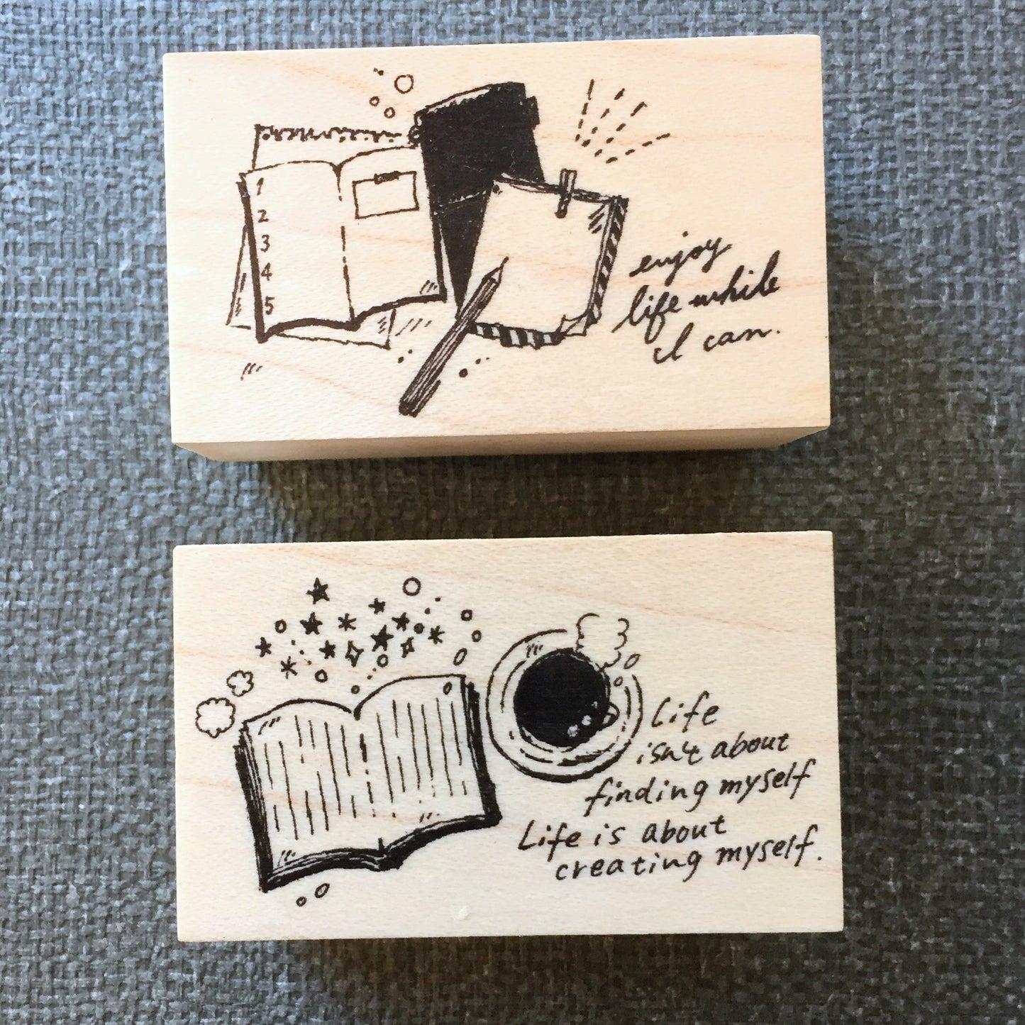 Nonnlala - Cafe Time & Stationery Planner rubber stamps [Pre-loved]