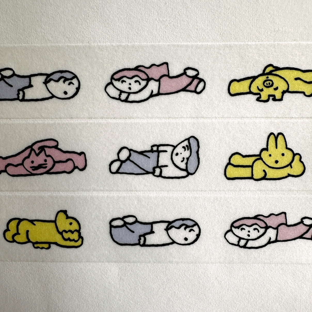 Tadashi Nishiwaki - Animals, Lazy, & Unnatural Pose washi tape SAMPLES