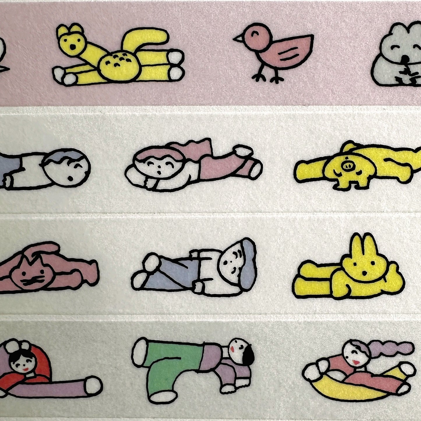 Tadashi Nishiwaki - Animals, Lazy, & Unnatural Pose washi tape SAMPLES