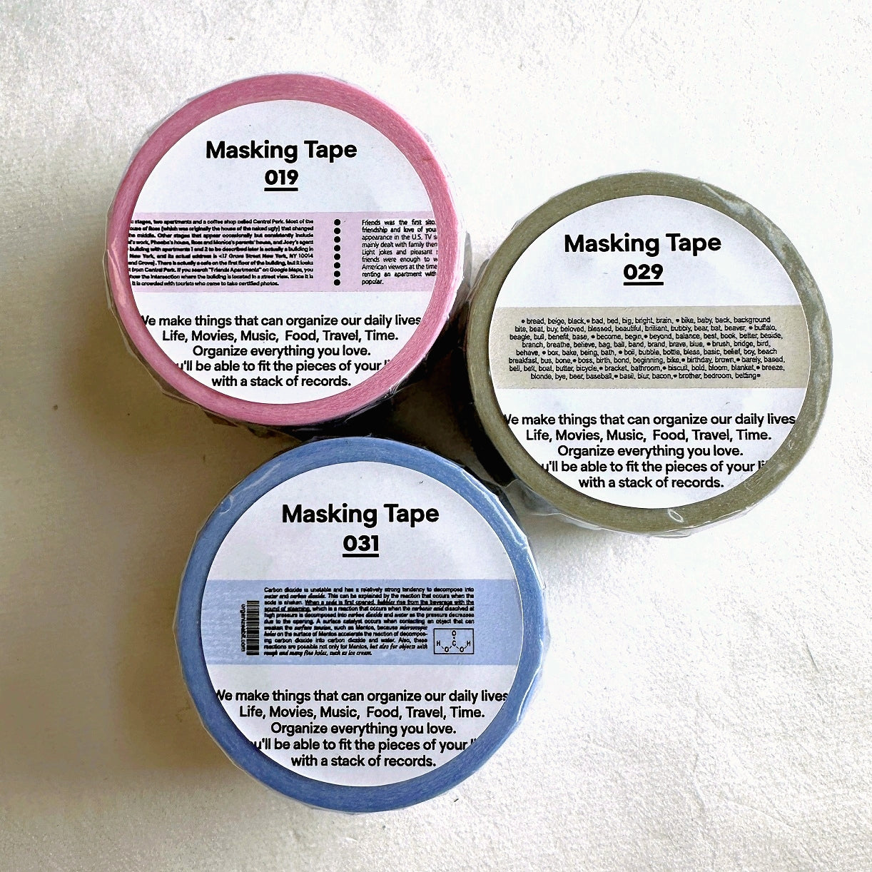 Organize a Bit - Pink, Beige, & Blue Korean masking tape SAMPLES