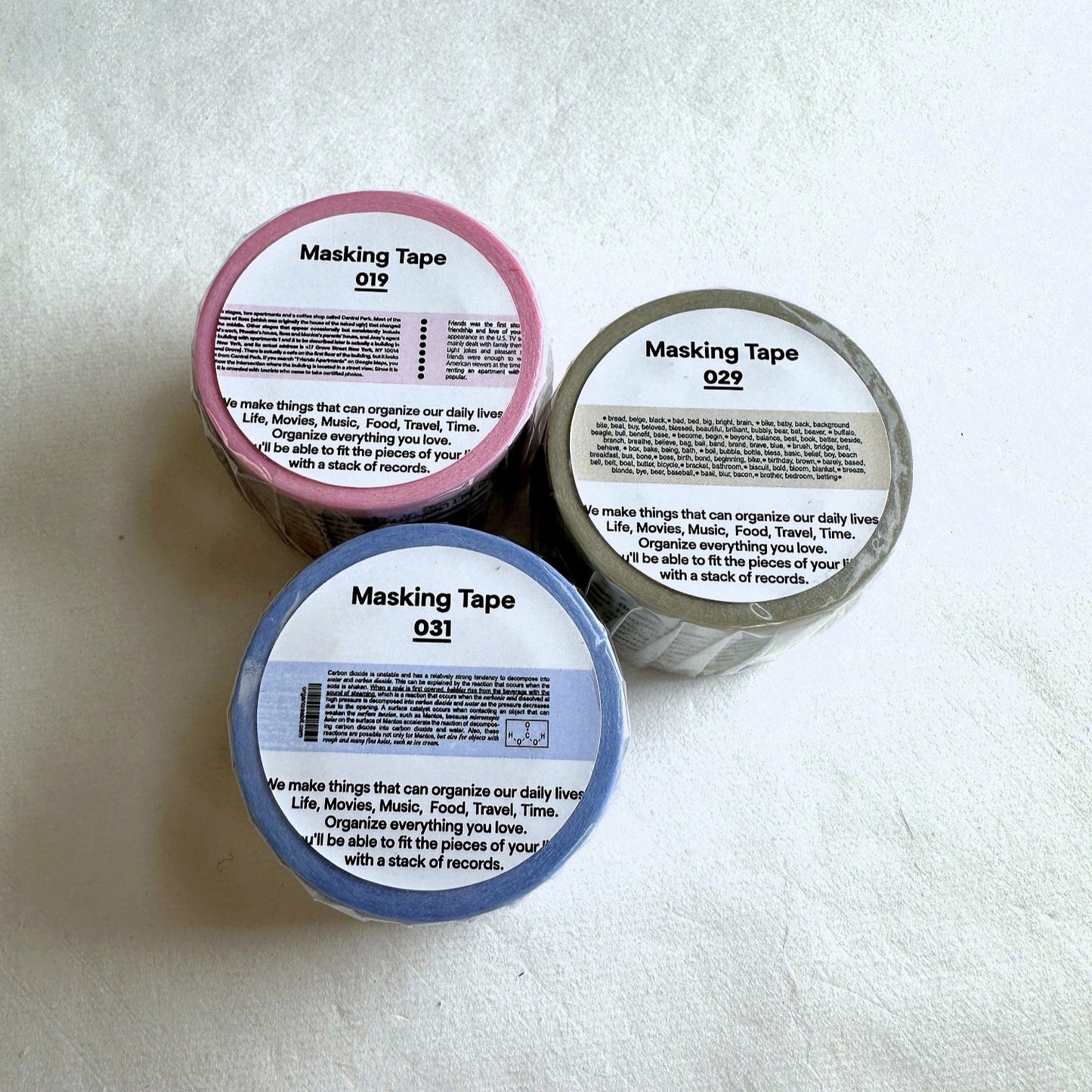 Organize a Bit - Pink, Beige, & Blue Korean masking tape SAMPLES