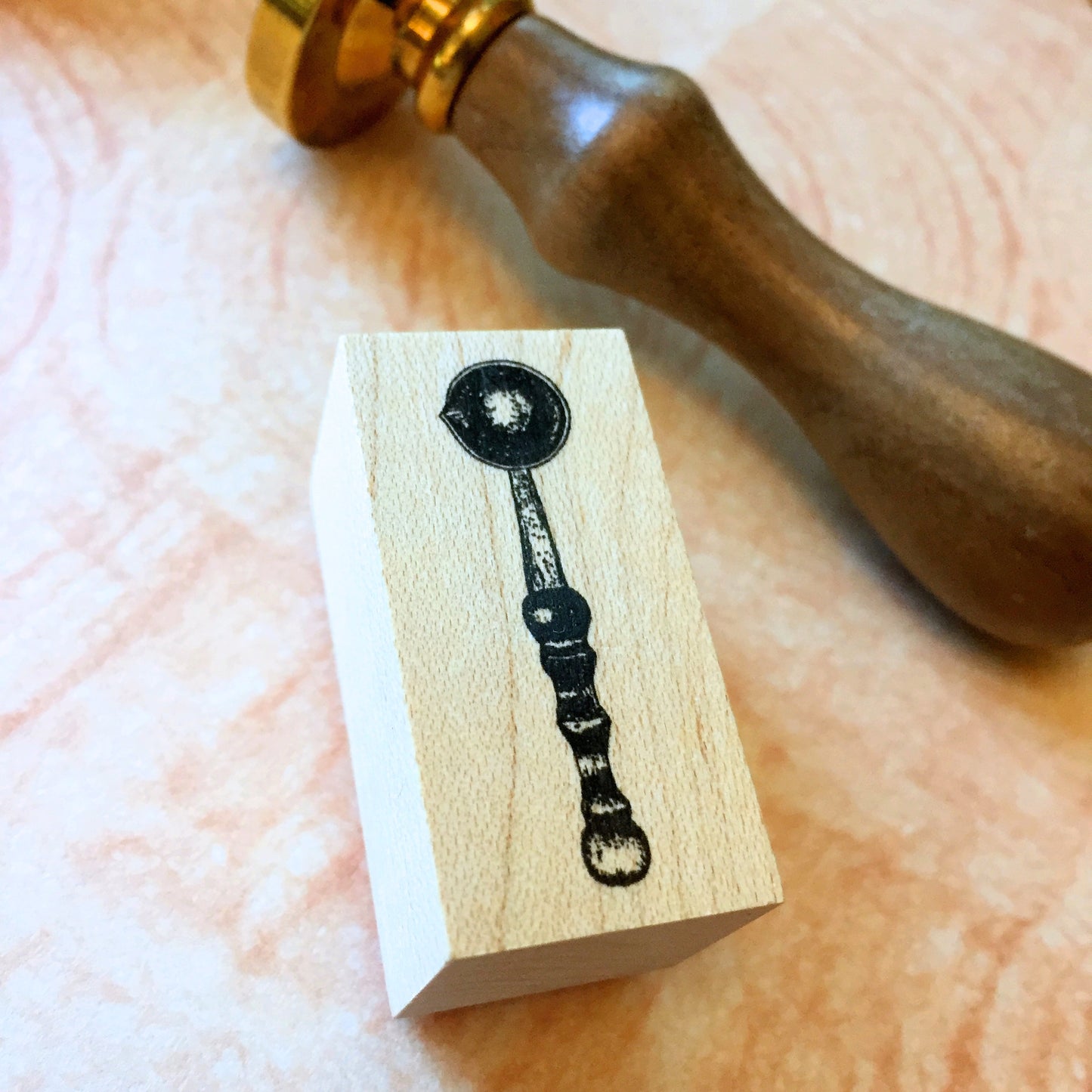 Oola Happy Stationery - Wax Seal Melting Spoon rubber stamp [Pre-loved]