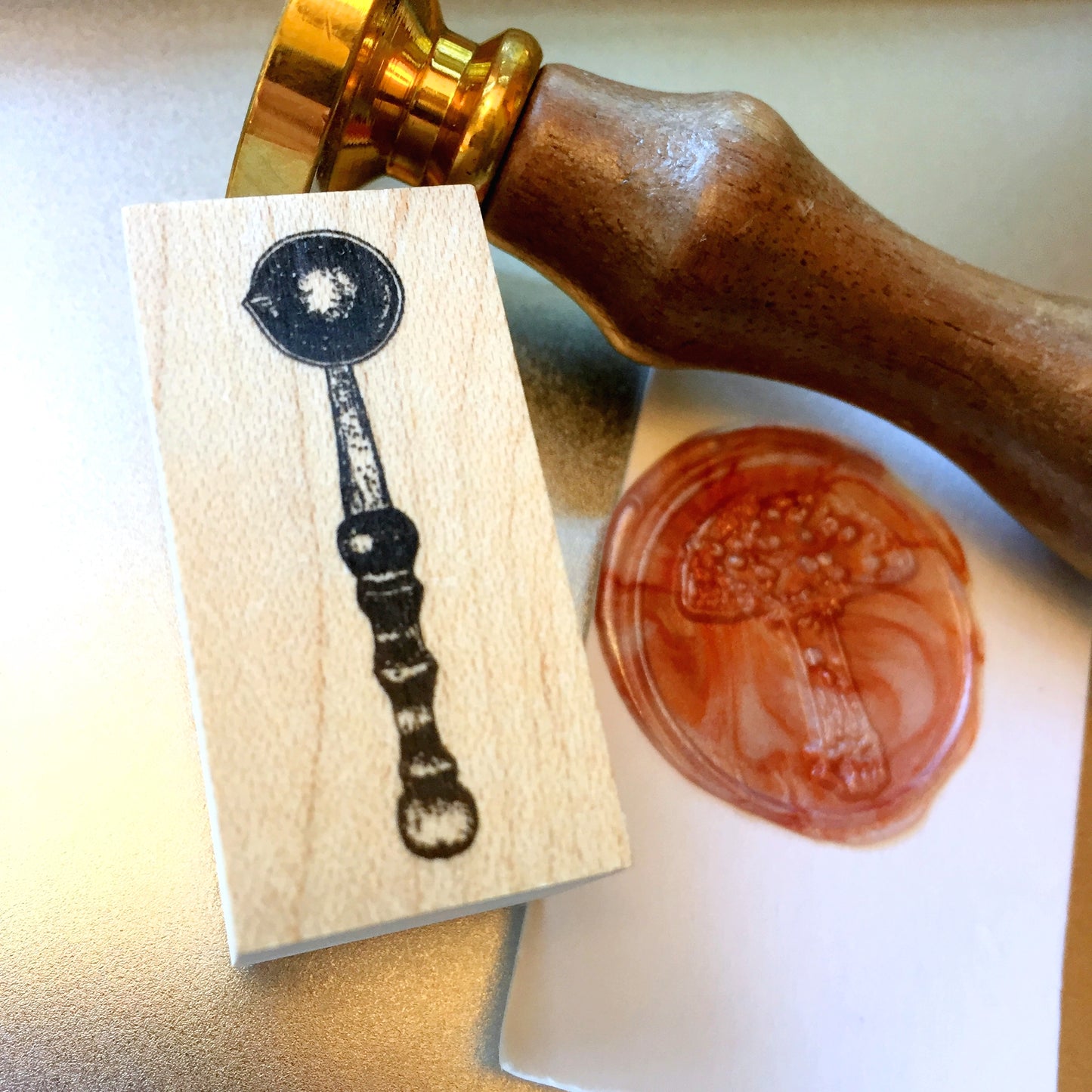 Oola Happy Stationery - Wax Seal Melting Spoon rubber stamp [Pre-loved]