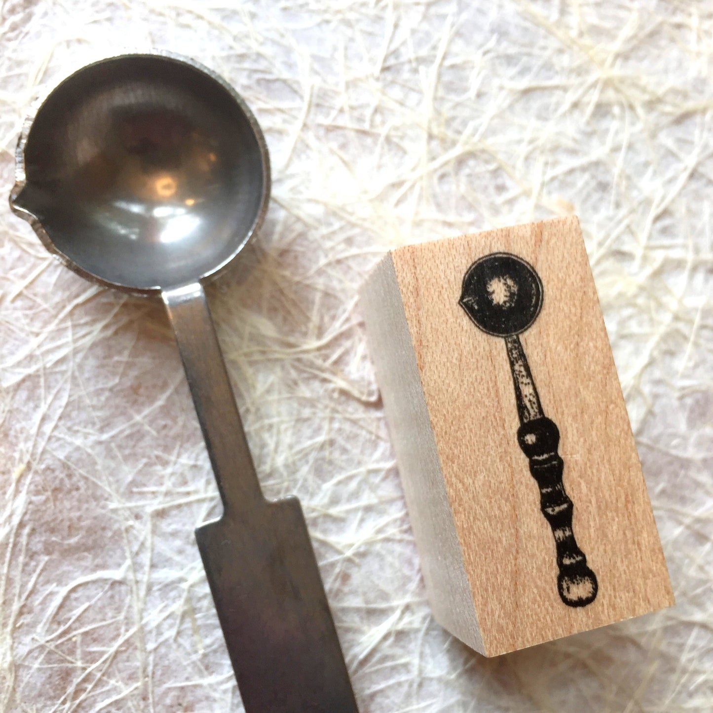 Oola Happy Stationery - Wax Seal Melting Spoon rubber stamp [Pre-loved]