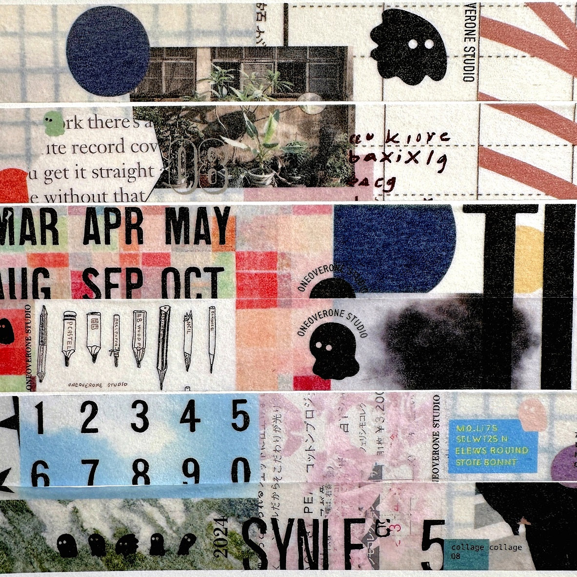 Oneoverone Studio - Collage 07 & 08 washi tapes SAMPLES