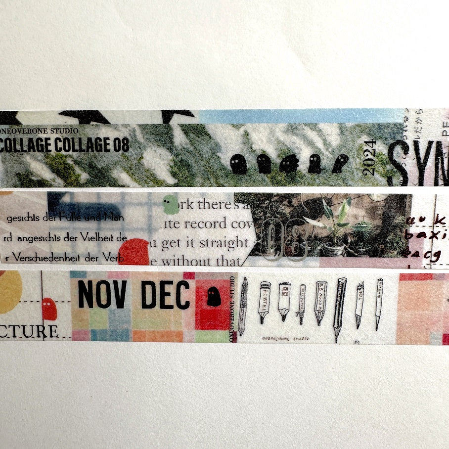 Oneoverone Studio - Collage 07 & 08 washi tapes SAMPLES
