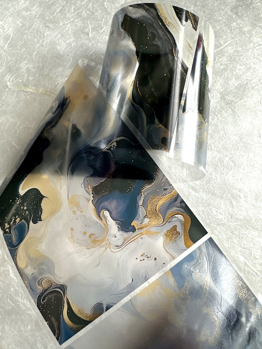 Orange Too X Studio - Blue Like Quicksand PET tape without white ink (9 cm x 200 cm) SAMPLES