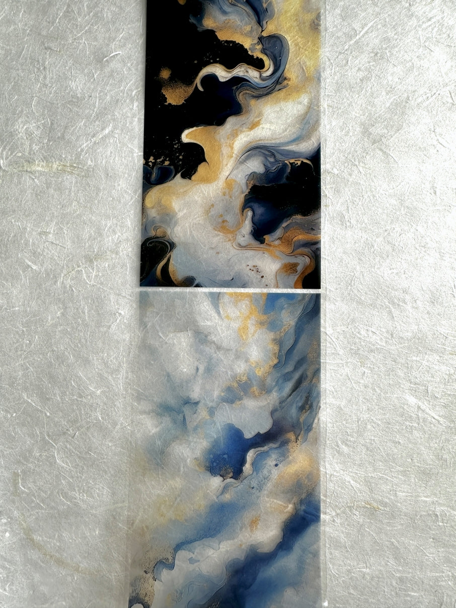 Orange Too X Studio - Blue Like Quicksand PET tape without white ink (9 cm x 200 cm) SAMPLES