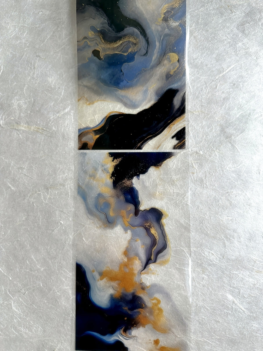 Orange Too X Studio - Blue Like Quicksand PET tape without white ink (9 cm x 200 cm) SAMPLES