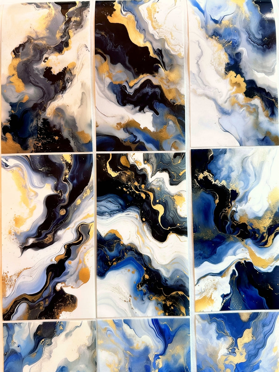 Orange Too X Studio - Blue Like Quicksand PET tape with white ink (9 cm x 200 cm) SAMPLES