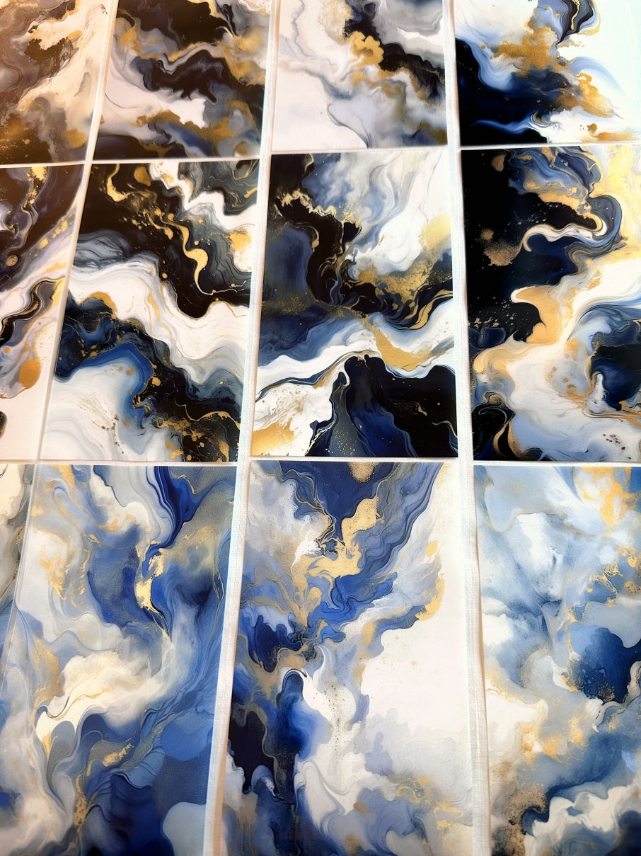 Orange Too X Studio - Blue Like Quicksand PET tape with white ink (9 cm x 200 cm) SAMPLES