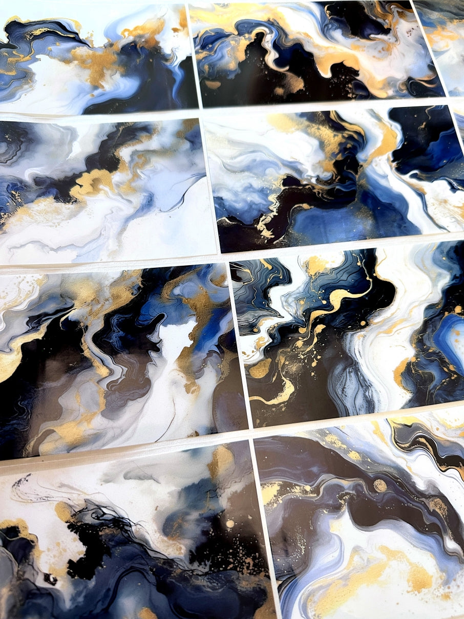 Orange Too X Studio - Blue Like Quicksand PET tape with white ink (9 cm x 200 cm) SAMPLES