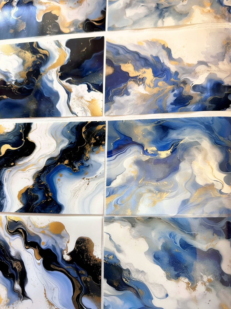 Orange Too X Studio - Blue Like Quicksand PET tape with white ink (9 cm x 200 cm) SAMPLES
