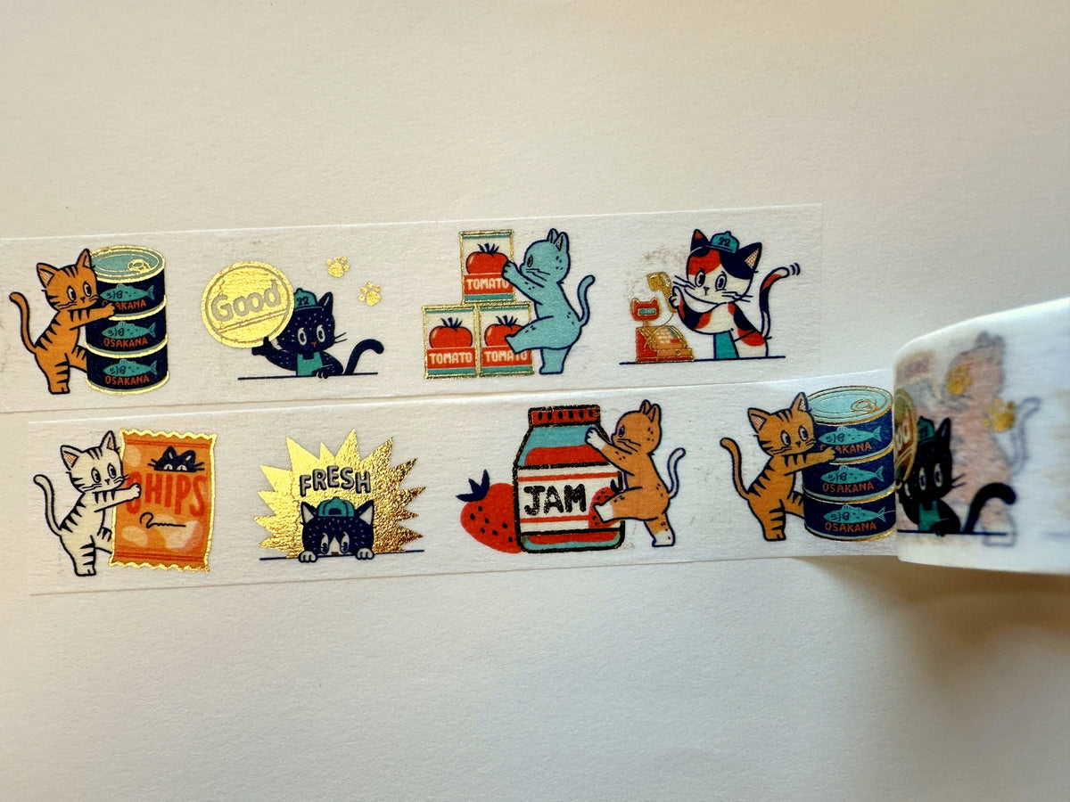 Ob1toy - NyanNyan Mart: Shopping gold-foil washi tape SAMPLES