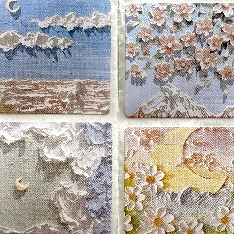 Oil painting cute landscape kawaii sticker roll SAMPLES