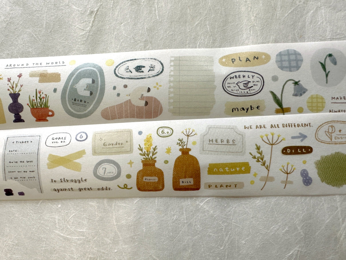 Orange Studio - Quietly Dill washi tape SAMPLES
