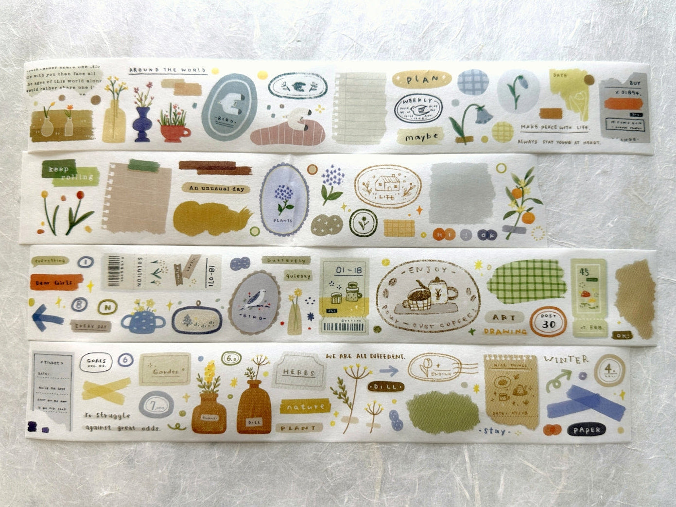 Orange Studio - Quietly Dill washi tape SAMPLES