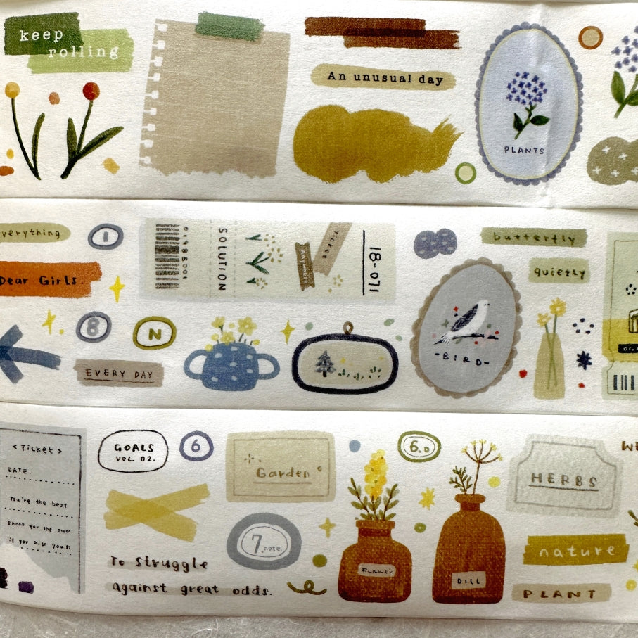 Orange Studio - Quietly Dill washi tape SAMPLES