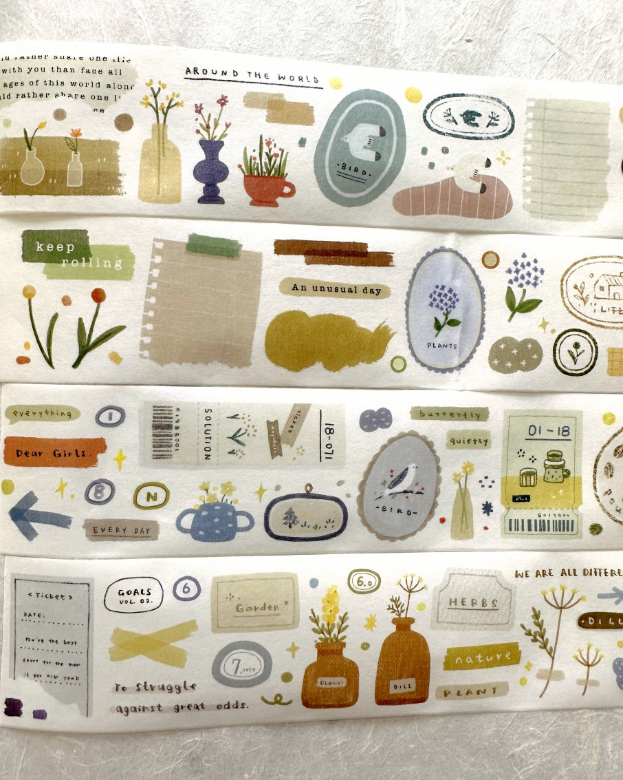 Orange Studio - Quietly Dill washi tape SAMPLES