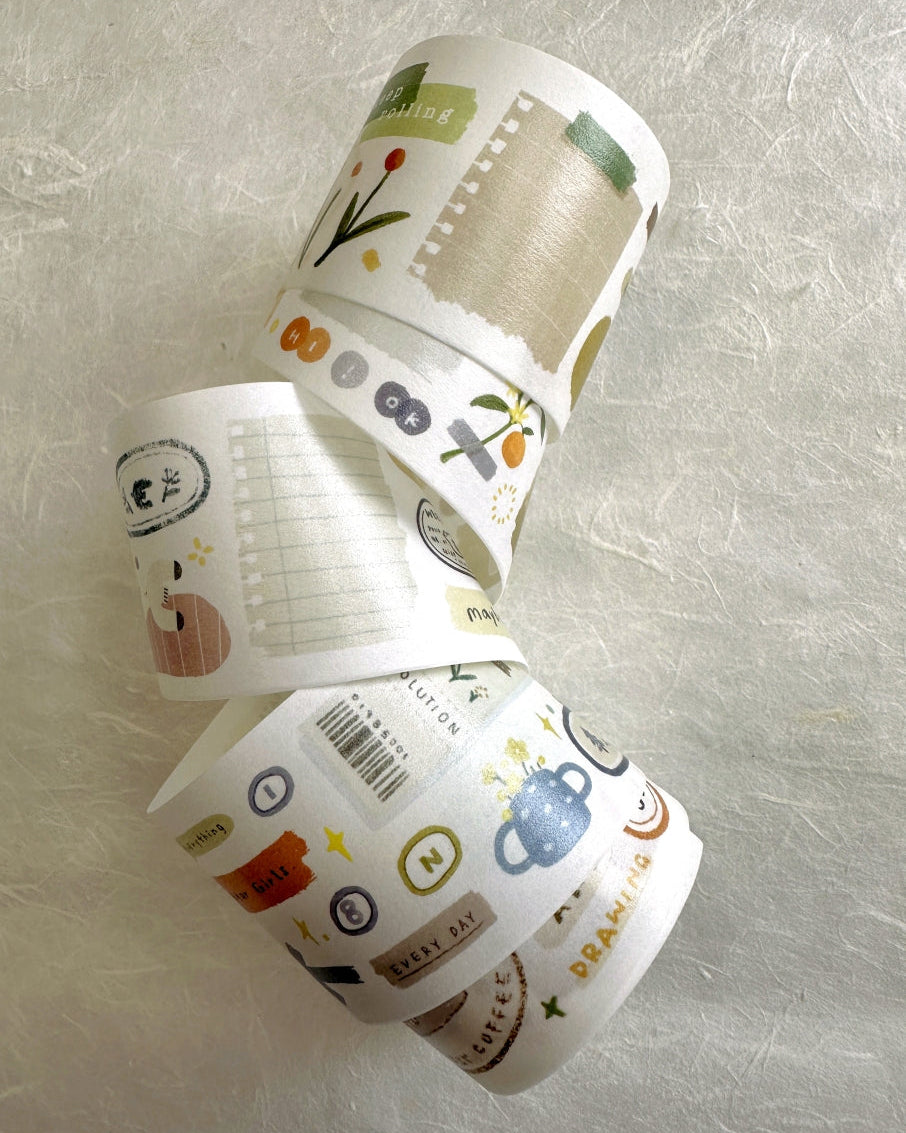 Orange Studio - Quietly Dill washi tape SAMPLES
