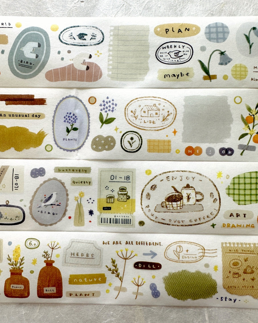 Orange Studio - Quietly Dill washi tape SAMPLES