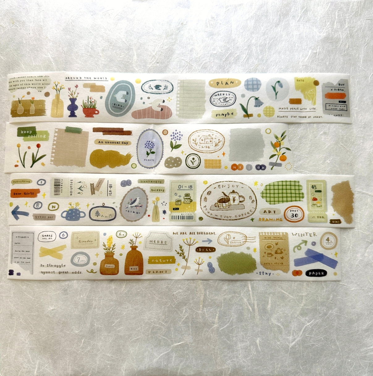 Orange Studio - Quietly Dill washi tape SAMPLES