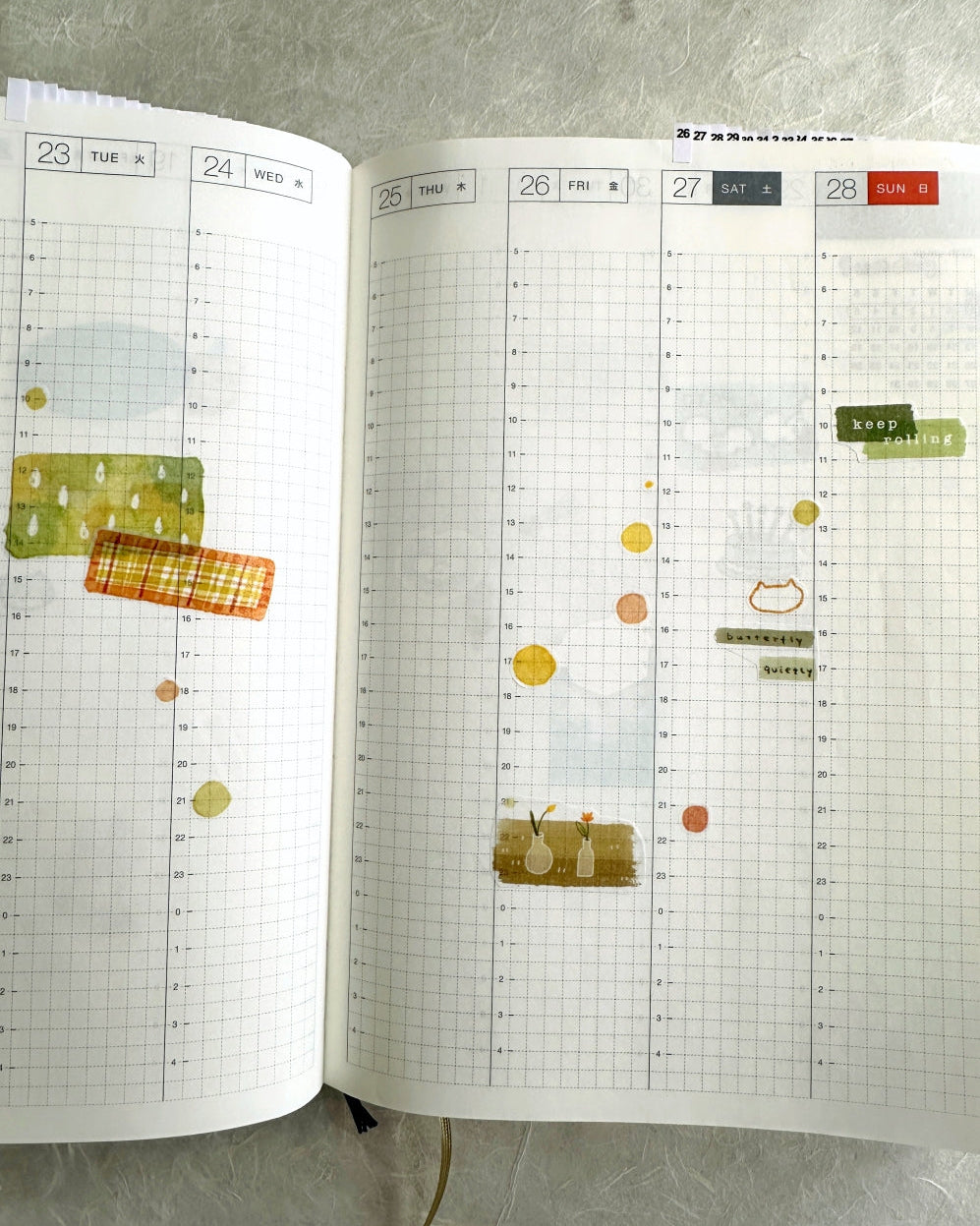 Orange Studio - Quietly Dill washi tape SAMPLES